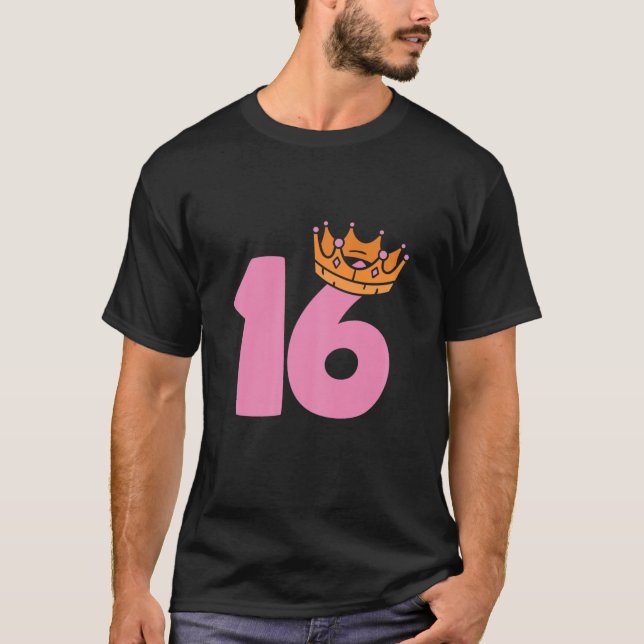 Womens 16Th Birthday Queen Girls Happy Birthday Pa T-Shirt (Front)