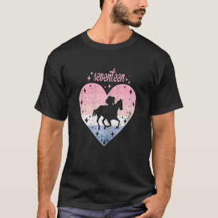 Womens 17 Year Old Cute Horse Riding Birthday Girl T-Shirt