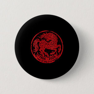 Women's 1966 2026 year of the fire horse 60th 6 cm round badge