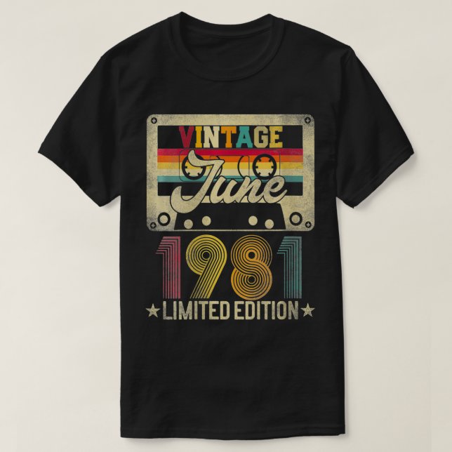 Womens 1981 June 41st Birthday 41 Years Old Limite T-Shirt (Design Front)