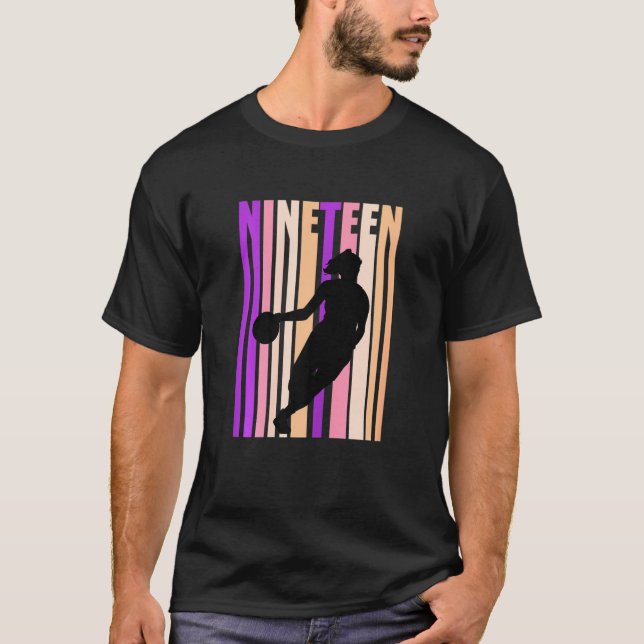 Womens 19th Basketball Birthday Womens Retro 19 Ni T-Shirt (Front)