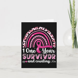 Womens 1 Year Breast Cancer Survivor Awareness Pin Card