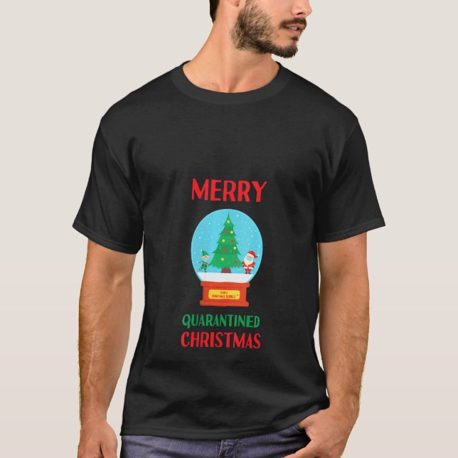 Womens 2020 Quarantined Christmas Cute Snow Globe  T-Shirt (Front)