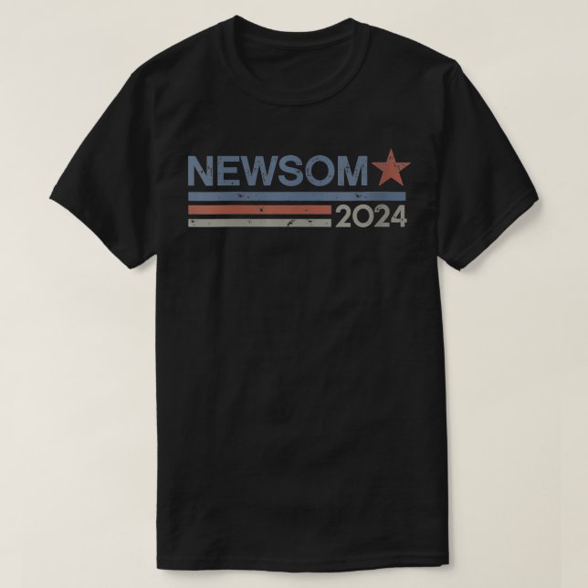 Womens 2024 Gavin Newsom for President Retro Vinta T-Shirt (Design Front)