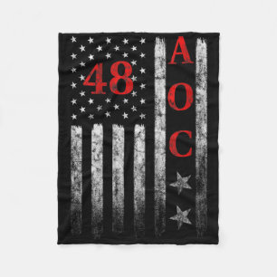 Womens 2028 Aoc President American Flag Vintage Fa Fleece Blanket