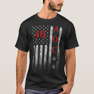 Womens 2028 Aoc President American Flag Vintage Fa T-Shirt