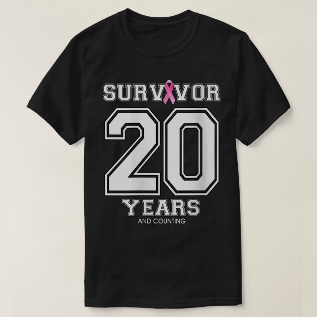 Womens 20 Years Breast Cancer Survivor Gifts For W T-Shirt (Design Front)