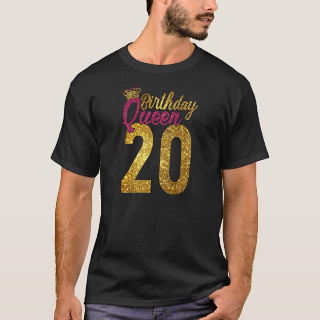 Womens 20 Years Old 2002 20th Birthday Queen Diamo T-Shirt (Front)