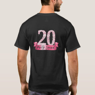 Womens 20th Birthday Party Squad I Pink Group Phot T-Shirt