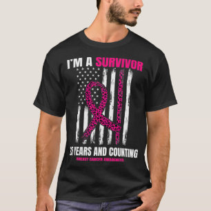 Womens 25 Year Breast Cancer Survivor Gifts Americ T-Shirt
