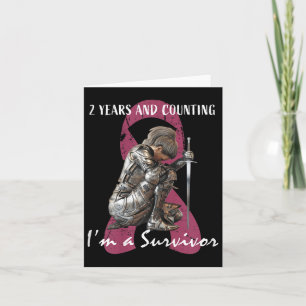 Womens 2 Years Cancer Free Pink Breast Cancer Surv Card