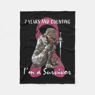 Womens 2 Years Cancer Free Pink Breast Cancer Surv Fleece Blanket