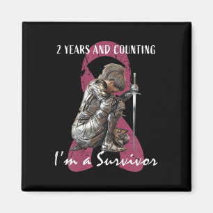 Womens 2 Years Cancer Free Pink Breast Cancer Surv Magnet