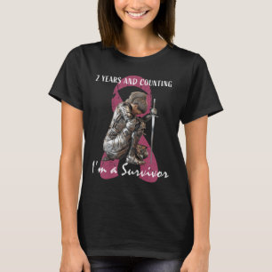 Womens 2 Years Cancer Free Pink Breast Cancer Surv T-Shirt