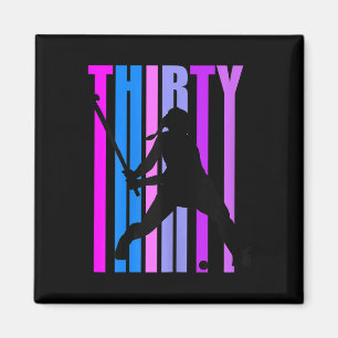 Womens 30th Birthday Field Hockey Player Sports Gi Magnet