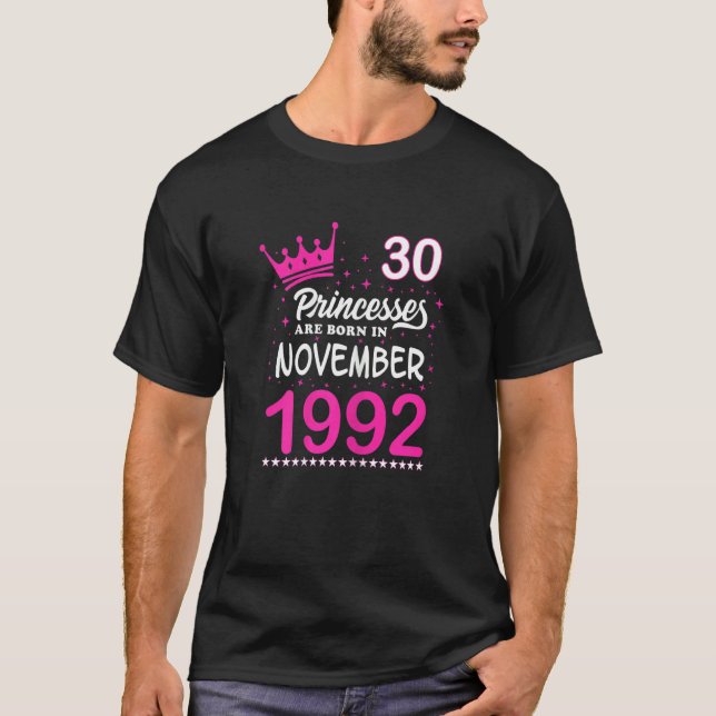 Womens 30th Birthday Pink Princesses Are Born In N T-Shirt (Front)