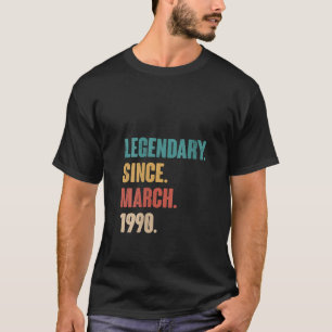 Womens 33 Years Old Vintage 1990 Birthday March 33 T-Shirt
