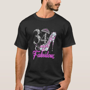 Womens 34 & Fabulous 34 Years Old 34th Birthday Di T-Shirt