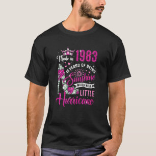 Womens 40 Year Old Made In 1983 Birthday Queen Dia T-Shirt