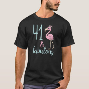 Womens 41st Birthday 41 Year Old Flamingo Bday Par T-Shirt