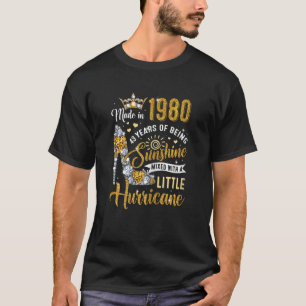 Womens 43 Year Old Made In 1980 Birthday Queen Dia T-Shirt