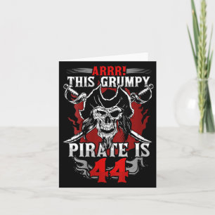 Womens 44th Birthday Gpy Pirate Turning Forty 44 Card