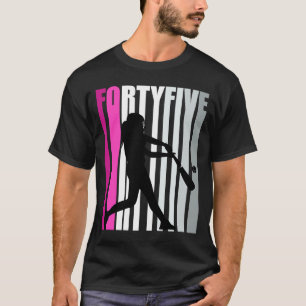 Womens 45th Baseball Birthday Softball Queen Base  T-Shirt