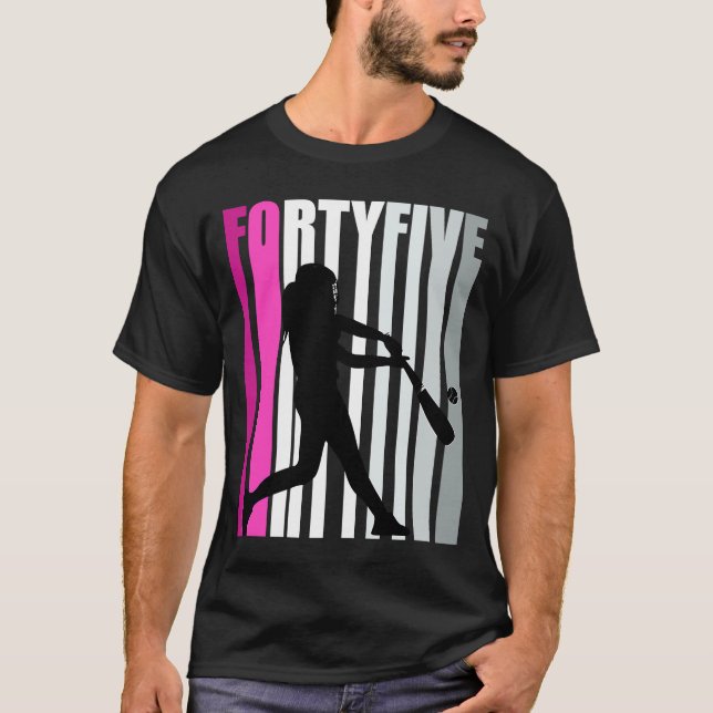 Womens 45th Baseball Birthday Softball Queen Base  T-Shirt (Front)