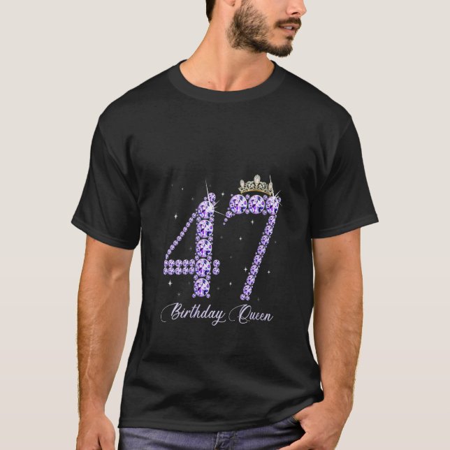 Womens 47 Year Old Its My 47th Birthday Queen Diam T-Shirt (Front)