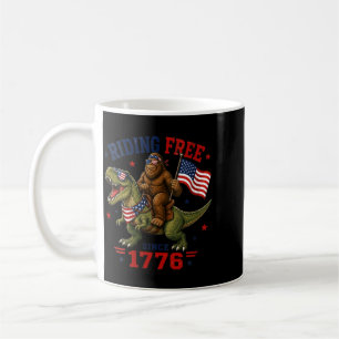 Womens 4th Of July Bigfoot Dinosaur Usa Flag Boys Coffee Mug