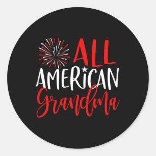 Womens 4th Of July Family Matching Shirts All Amer Classic Round Sticker