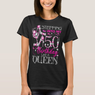 Womens 50 Year Old Stepping Into My 50th Birthday T-Shirt