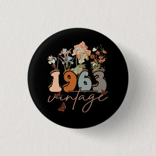 Womens 60 Years Old Vintage 1963 60th Birthday Tee 3 Cm Round Badge