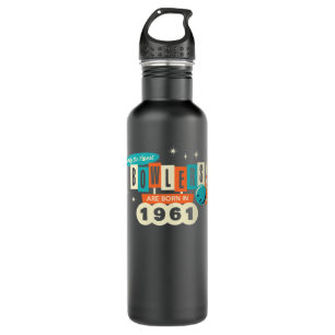Womens 60th Birthday Bowler Funny Bowling 1961 Vin 710 Ml Water Bottle