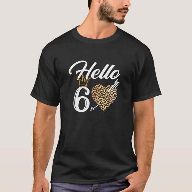 Womens 60Th Birthday Hello 60 Tee With Leopard (Front)