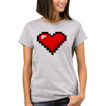 Women's 8-Bit Heart: Classic Retro Gamer T-shirt