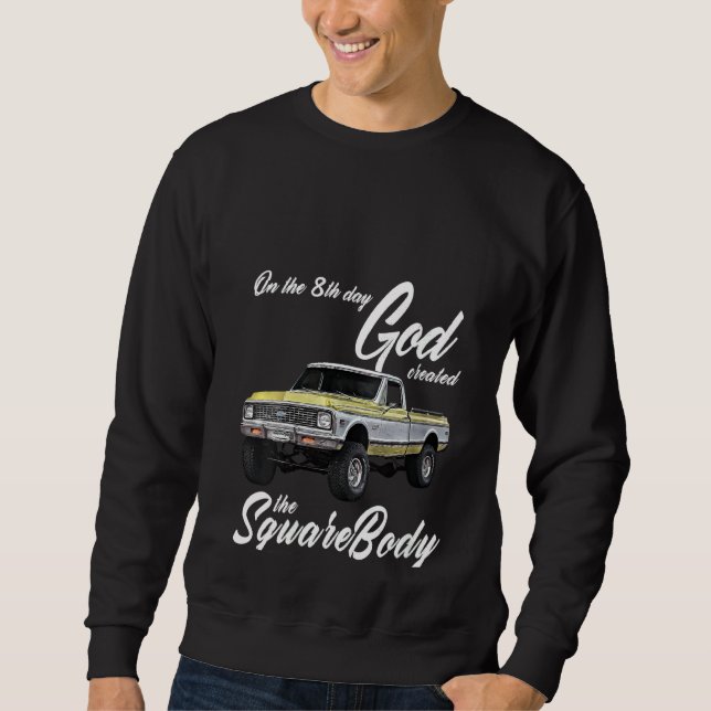 Womens 8th God Jimmy Squarebody Truck Suburban Bla Sweatshirt (Front)