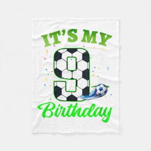 Womens 9th Birthday Football Boy Girl Kids Soccer Fleece Blanket