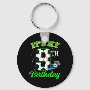 Womens 9th Birthday Football Boy Girl Kids Soccer Key Ring