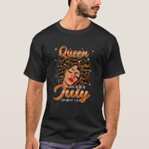 Womens A Cute Queen Was Born In July Happy Birthda T-Shirt