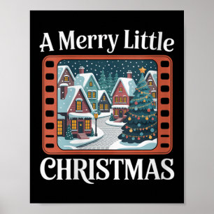 Womens A Merry Little Christmas Retro Holiday Vill Poster