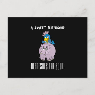 Womens A Sweet Friendship Refreshes  Soul Purple Postcard