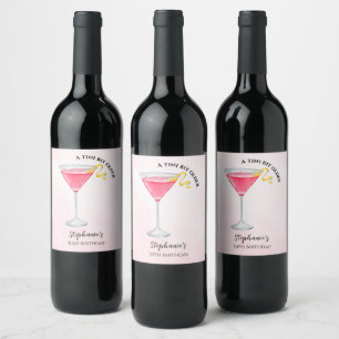 Women's A Tini Bit Older Pink 30th Birthday Wine Label