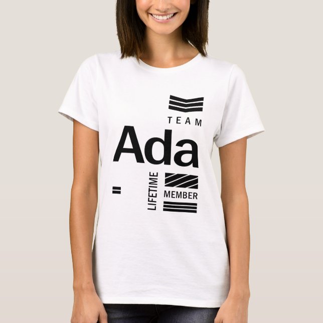 Womens Ada Personalised Name Birthday Gift T-Shirt (Front)