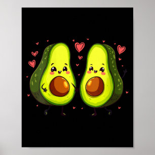 Womens Adorable Avocado Valentines Day Love Matchi Poster