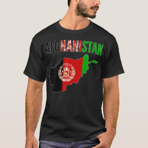 Womens Afghan Gift Afghanistan Country Map Flag V T-Shirt