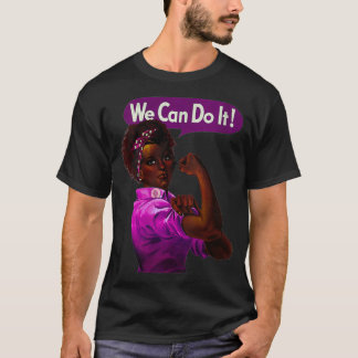 Womens African American Rosie the Riveter Black Hi T-Shirt