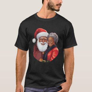 Womens African Santa Mrs Claus Dancing African Ame T-Shirt