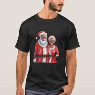 Womens African Santa Mrs Claus Dancing African Ame T-Shirt