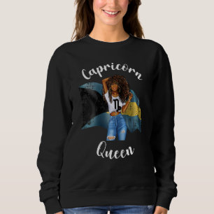 Womens Afro Bahaman Capricorn Queen Black Womens Z Sweatshirt